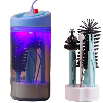 USB　Baby Bottle Brush Set　Travel Baby Bottle Cleaner Kit Silicone Bottle Brush with Stand Holder Bottle Drying RackBabyshower Gifts for New Mom