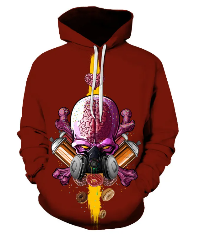 Varies options and colors - Skull Head Hooded Sweater jacket men apparel