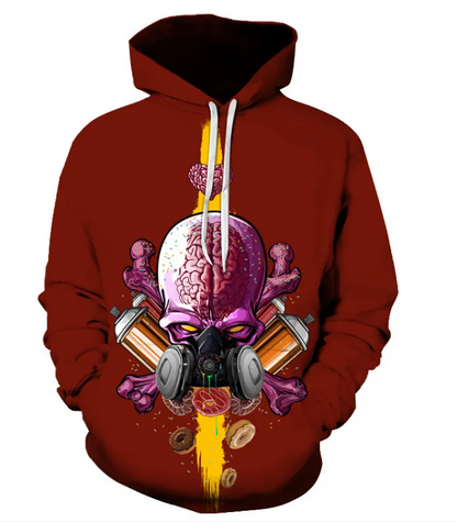 Varies options and colors - Skull Head Hooded Sweater jacket men apparel