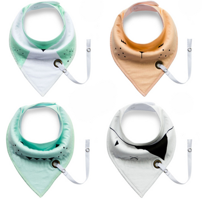 Baby Cotton Triangle Bib with Double Layer and Snap Closure over 95% pure cotton