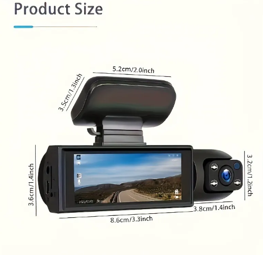 360° HD 1080P Dual Lens Car Dash Cam night vision