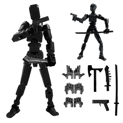 (Assembly Completed) 2025 New Titan 13 Action Figure SetLucky Robot 13 Action FigureMulti-Jointed Movable Action FigureNova 13 Action Figure for Collectors Desktop Decorations (b- Black)