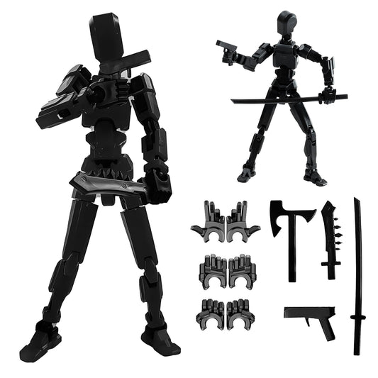 (Assembly Completed) 2025 New Titan 13 Action Figure SetLucky Robot 13 Action FigureMulti-Jointed Movable Action FigureNova 13 Action Figure for Collectors Desktop Decorations (b- Black)