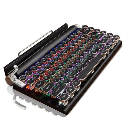 Retro Wireless Bluetooth Typewriter Keyboard with USB