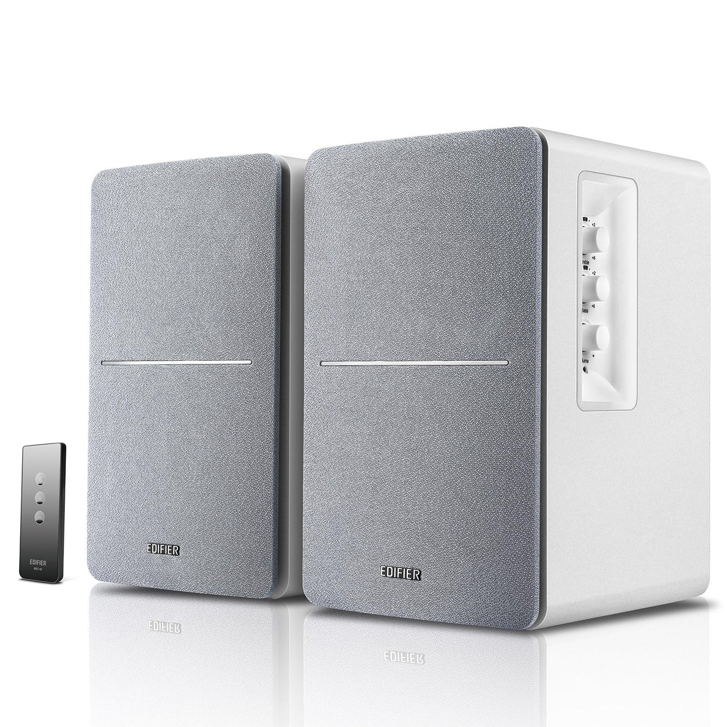 Edifier R1280T Powered Bookshelf Speakers - 2.0 Active Near Field Studio Monitor Speaker - White Enclosure - 42 Watts RMS