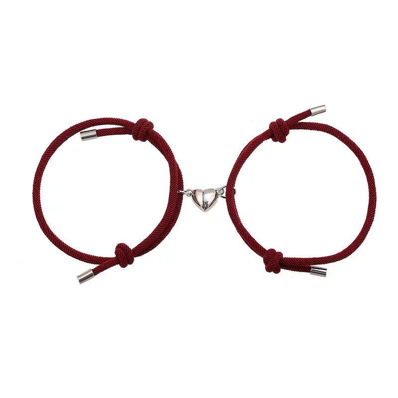 Alloy Love Magnet Suction Couple Bracelet birthday valentine romance gift