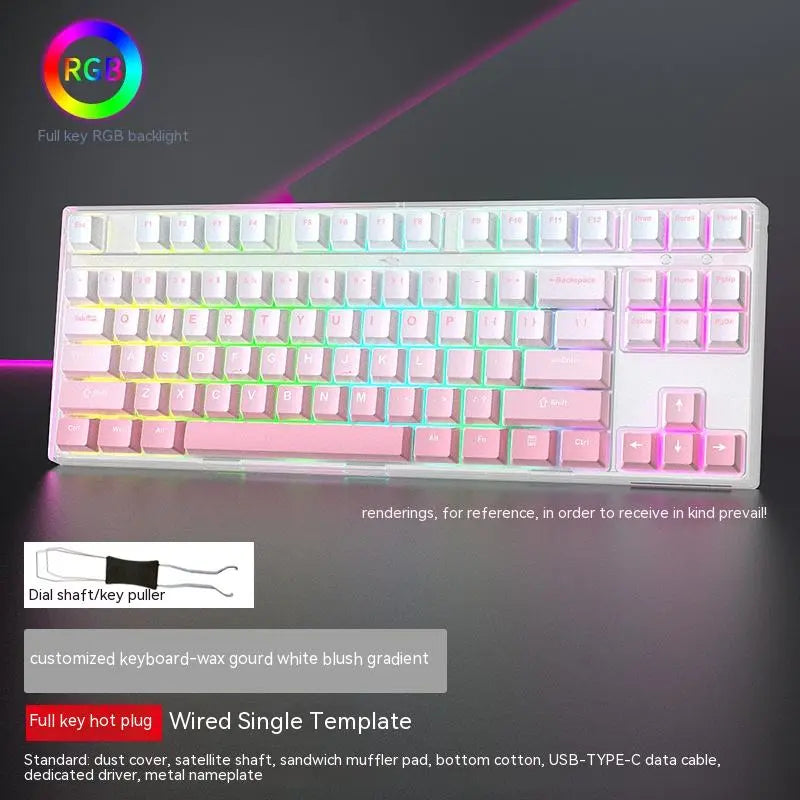 Swappable Axis Gaming Mechanical Keyboard 87 key USB RGB backlight