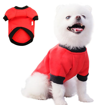ANIAC Fall Dog Sweater for Small Dog Girl Boy Fleece XS Dog Shirt with Sleeves Warm Cat Sweater Autumn Puppy Sweatshirt Basic Hoodies for Cats Small Dog 2-44 LB (Red X-Small)