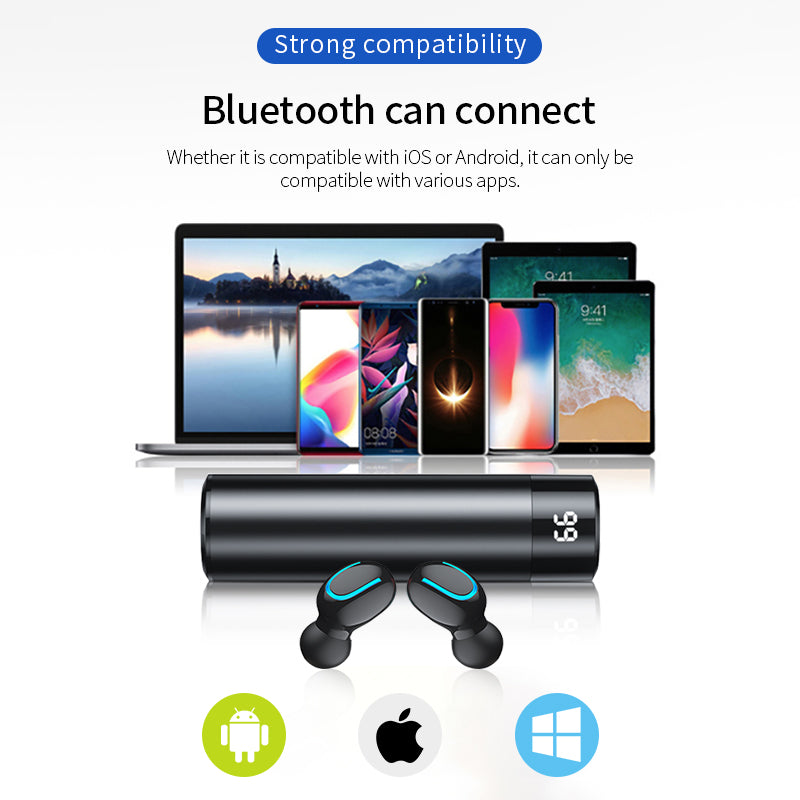Intelligence Bluetooth 5.0 Noise Reduction Earbuds with Portable Power Bank