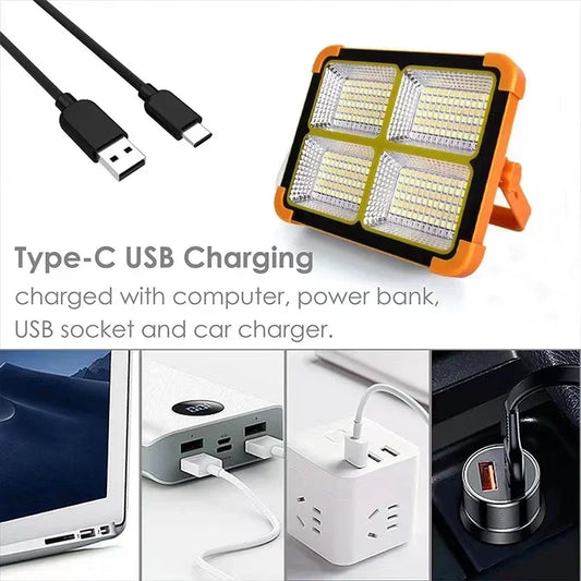 Portable Rechargeable Solar LED Flood Light Projector