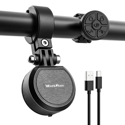 Remote Control Electric Bike Horn4 Sound Types Bicycle Bell Adjustable 80-120DB Scooter Horn with USB Rechargeable Bike Alarm IPX6 Waterproof Bicycle Accessories Mountain Bike Bells Whistle