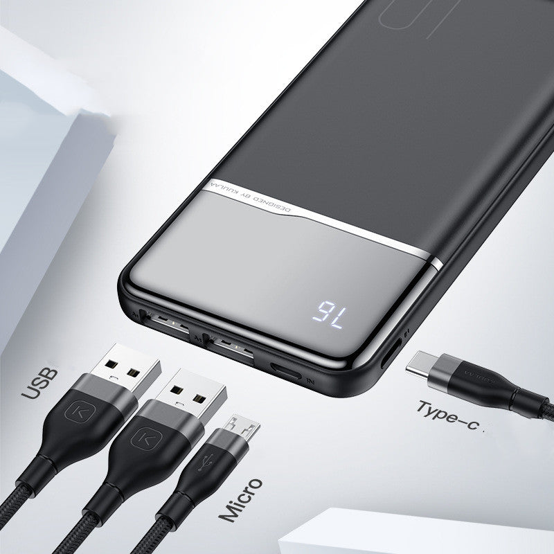 KUULAA 10000mAh Slim Digital Display Power Bank multi-port output Type C