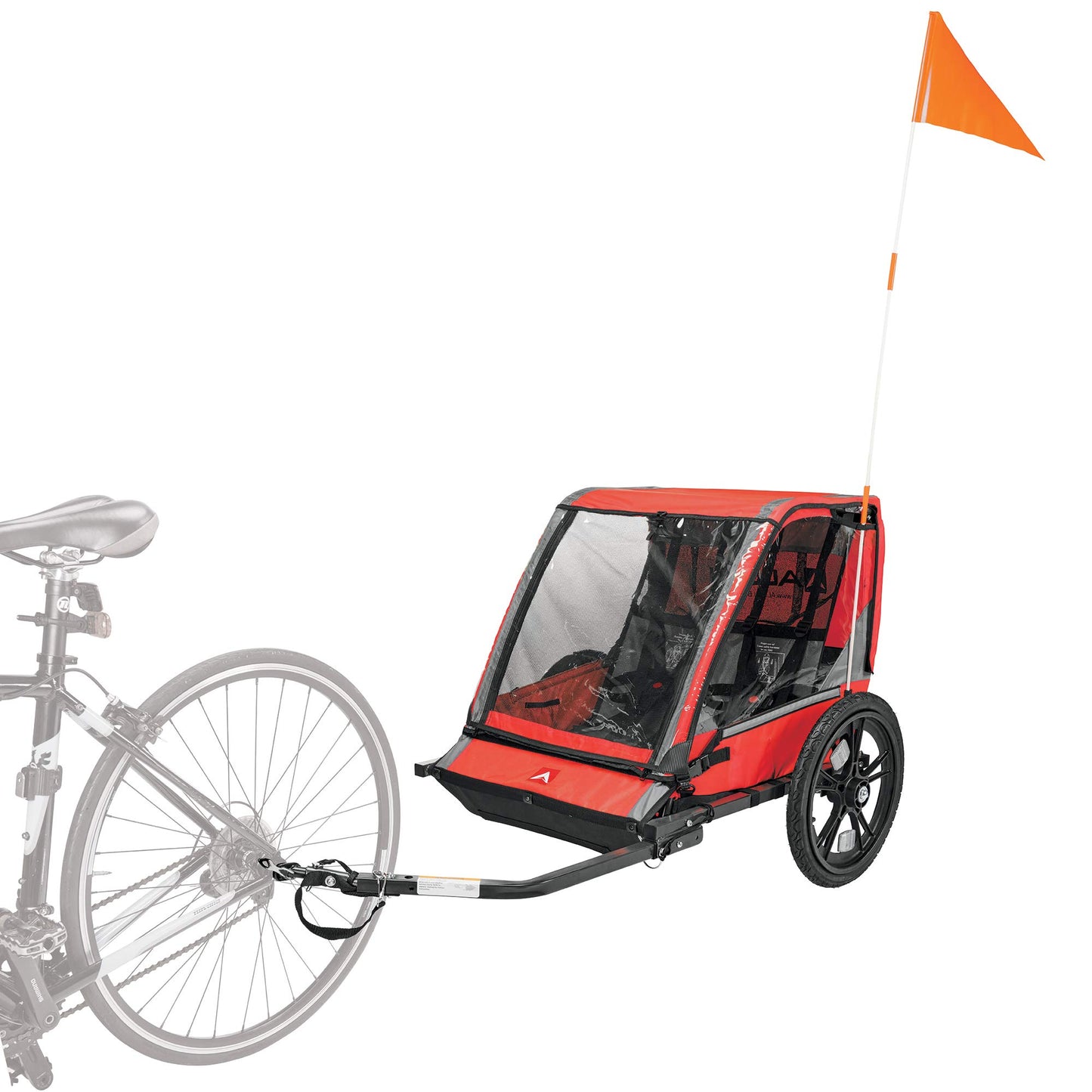 Allen Sports Hi-Viz 2-Child Bicycle Trailer Model ET2-R Red