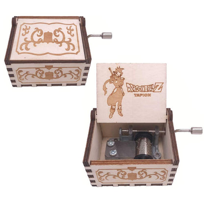 Dragon Ball Wooden Music Box with Hand Crank