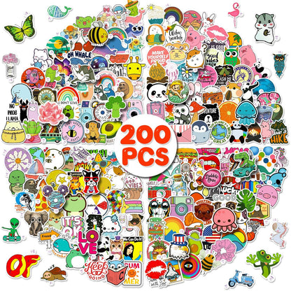 200pcs Cute Kawaii Stickers for Girls Vinyl Anime Waterproof Decal sticker