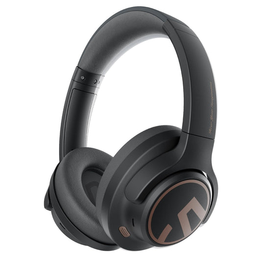 SoundPEATS Space Hybrid Active Noise Cancelling Headphones Wireless Over Ear Bluetooth Headset 123H Playtime Hi Res Audio Wired APP Custom EQ Deep Bass Comfort Ear Cups for Home Office Travel