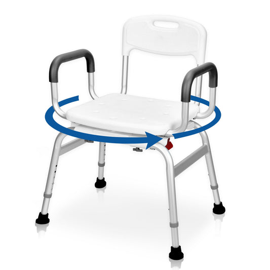 Sangohe Shower Chair for Inside Shower - 360⁰ Swivel Shower Chair - Heavy Duty Shower Seat with Back - Shower Chair for Bathtub with Arms for Handicap - Shower Seats for Elderly 788A