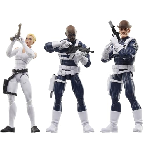 Marvel Legends Series S.H.I.E.L.D. Nick Fury Jr. Sharon Carter and Dum Dum Dugan Action Figures