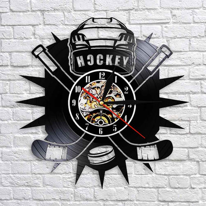 Hockey Sport Vinyl Record Wall Clock