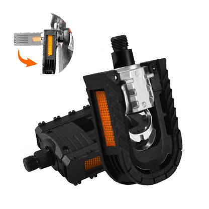 BlueSunshine Bicycle Folding Pedals Aluminum Alloy Anti-Skid Mountain Wide Platform Bike Pedals Universal 9/16 Inch Road Bike Hybrid Pedals for BMX Bike MTB Bike City Bike