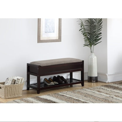Rouen Seating Bench With Shoe Storage Espresso