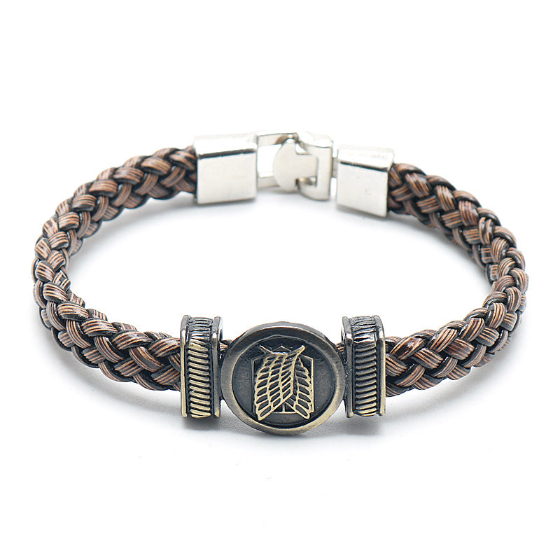 Anime Merch Accessories: Naruto, One Piece & Attack on Titan Leather Bracelet