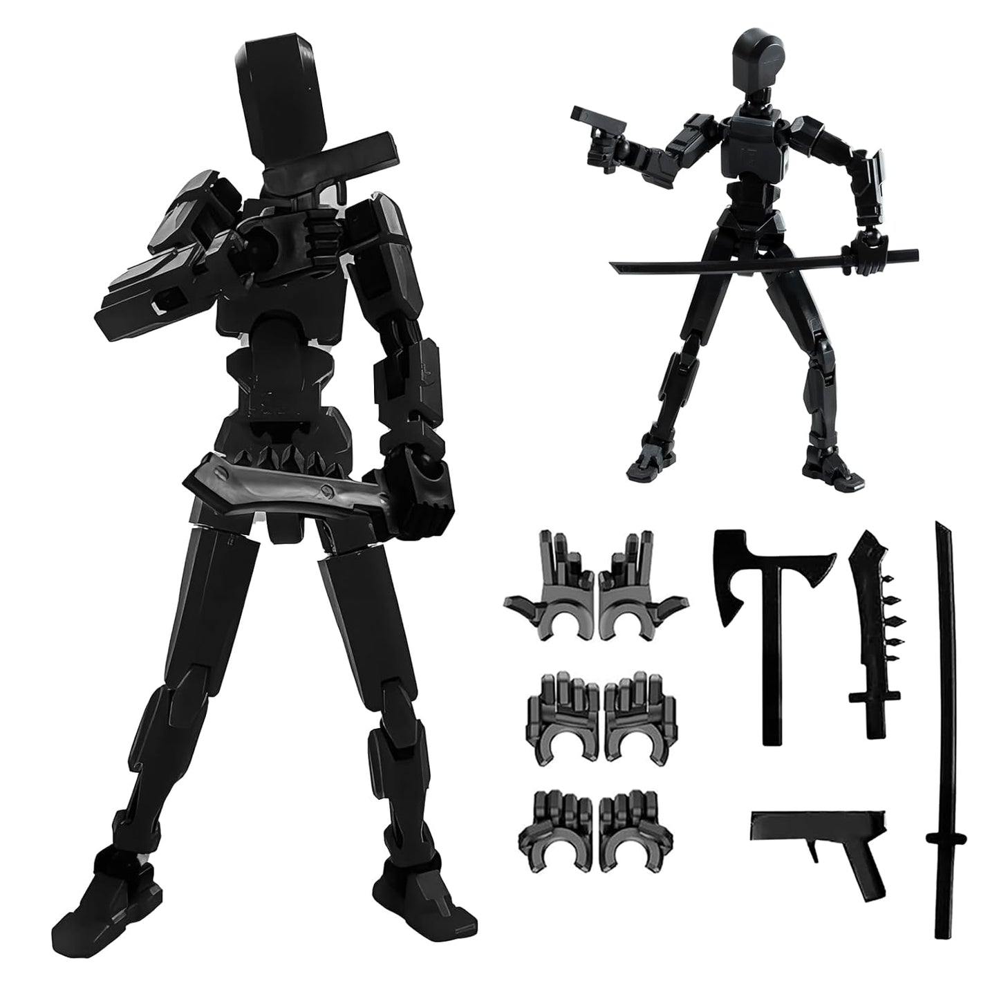 (Assembly Completed) 2025 New Titan 13 Action Figure SetLucky Robot 13 Action FigureMulti-Jointed Movable Action FigureNova 13 Action Figure for Collectors Desktop Decorations (b- Black)
