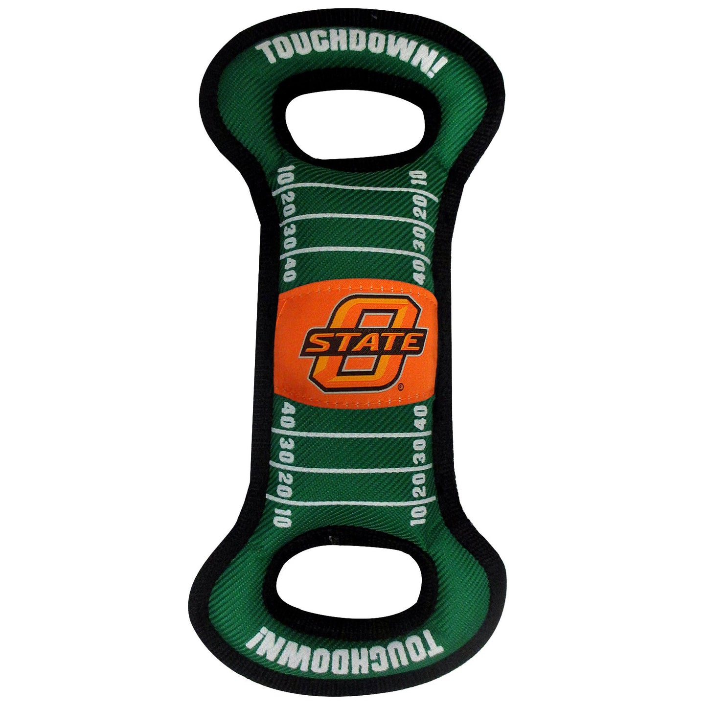 Pets First NCAA Football Field Dog Toy with Squeaker. - OKLAHOME State Cowboys - for Tug Toss and Fetch. - Tough& Durable PET Toy