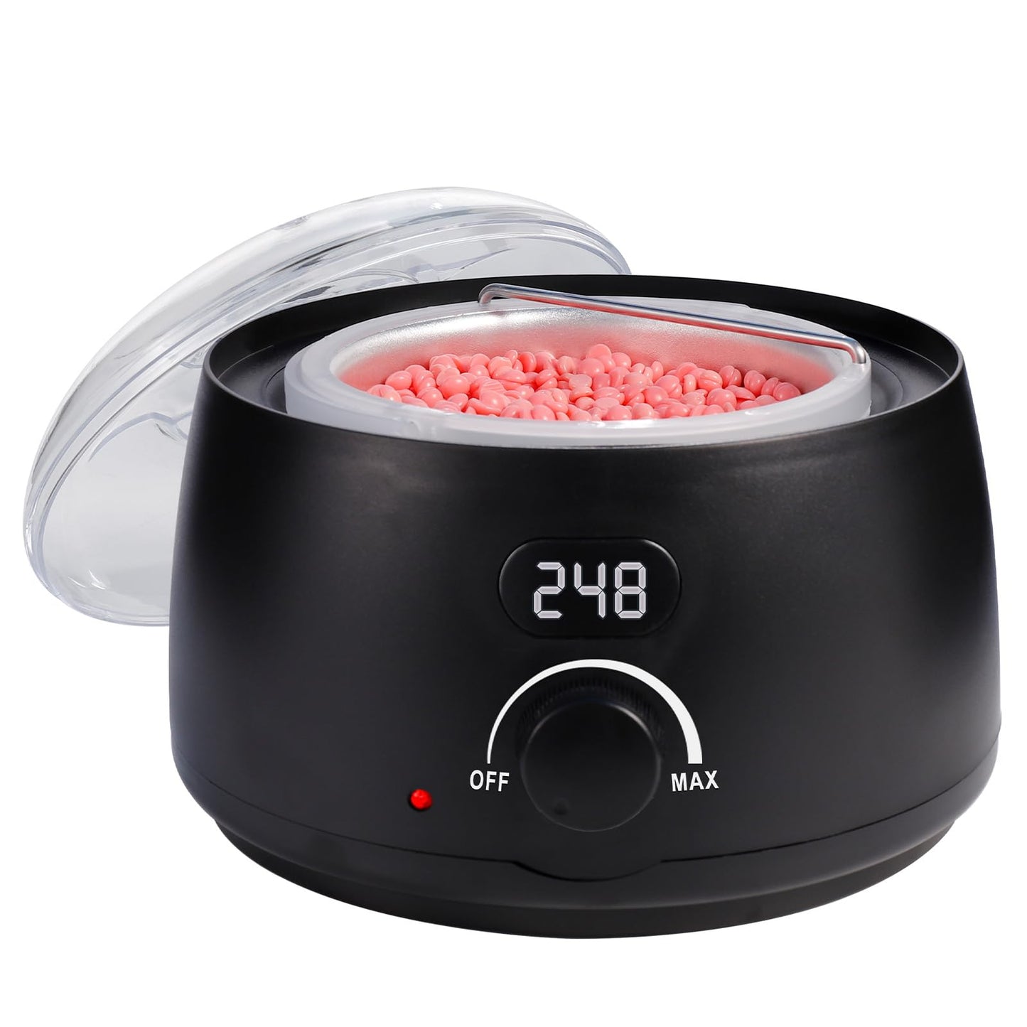 Digital Wax Warmer for Hair Removal : LCD Professional Waxing Pot Display Wax Machine Hard Wax Heater for Waxing - 14 oz Melt Wax Pot and Transparent Lid (Black)