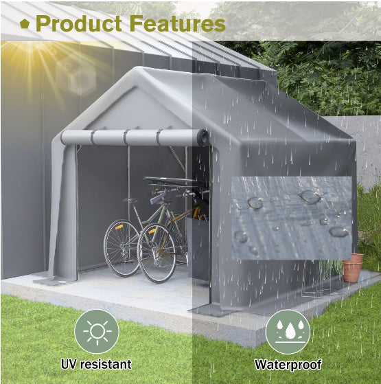Garage Ventilated Carport 8x8ft sun shade outdoor storage