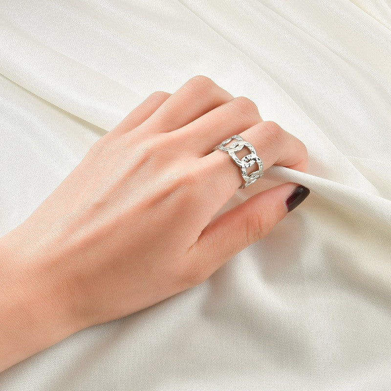 Fashion Vacuum Plating Couple Rings birthday valentine romance gift
