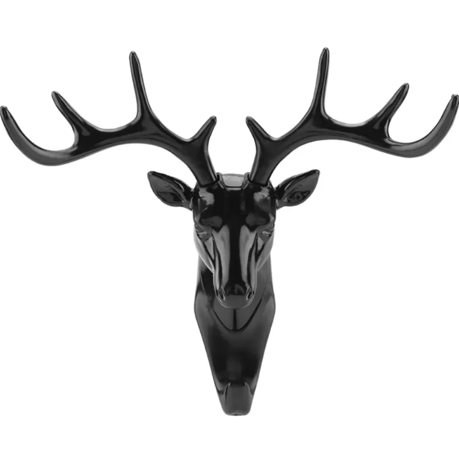Black Deer Head Wall Hook Decor decoration