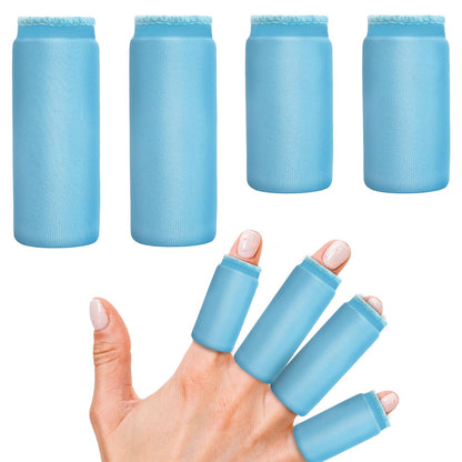LEOSTEP Finger Ice Sleeves Packs Reusable Finger Cold Packs 4 pcs Finger Gle Ice Pack Wrap Thumbs & Toes Lasting Cold Compress Hot Cold Ice Pack - for Injury Sprain Swelling