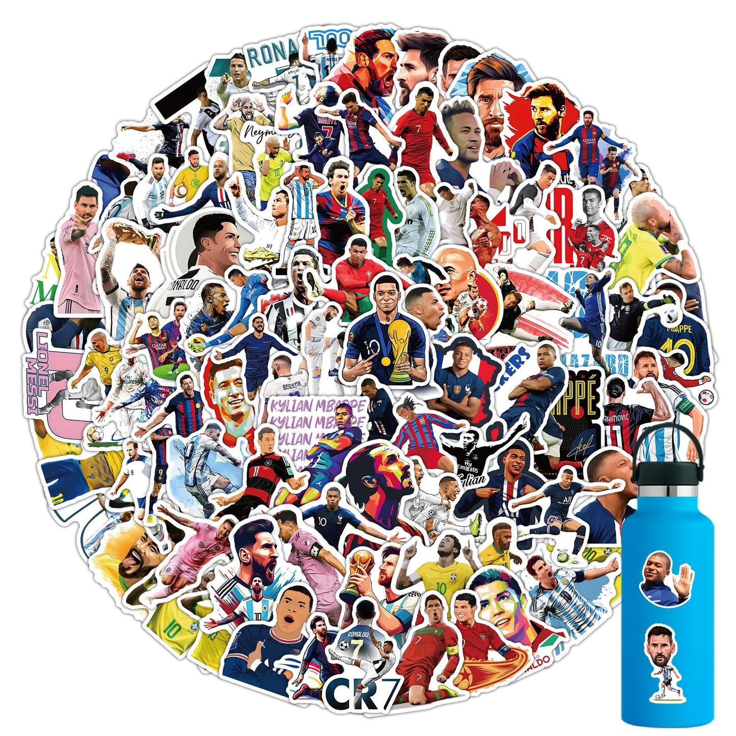 104pcs Soccer Star Stickers Vinyl Decal Sticker