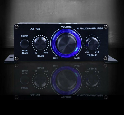 400W 12V 2 Channel Powerful Stereo Audio Power Amplifier HiFi Bass Amp Car Home