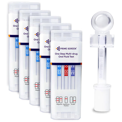 Prime Screen [5 Pack] 5 Panel Oral Saliva Test Kit (AMP COC MET OPI THC) - ODOA-256