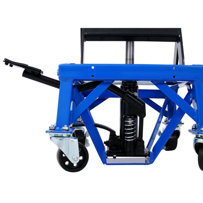 Metal Jack Lifting w/ Foot Pedal Wheels support up to 300lbs