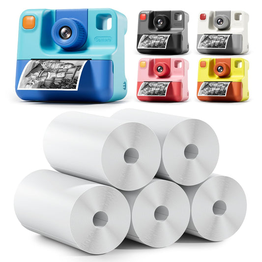 5 Rolls Kids Instant Camera Refill Print Paper for Kids Instant Print CameraHD Printing Thermal Print Paper Set Portable Refill Print Paper