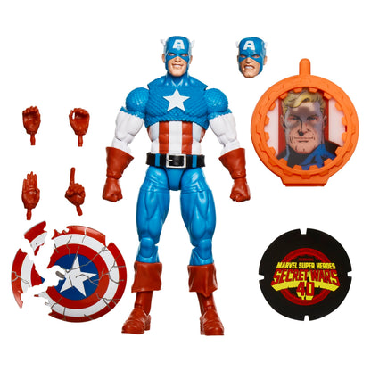 Marvel Legends Series Captain America Avengers Retro Comics Secret Wars Collectible 6 Inch Action Figure with Shield