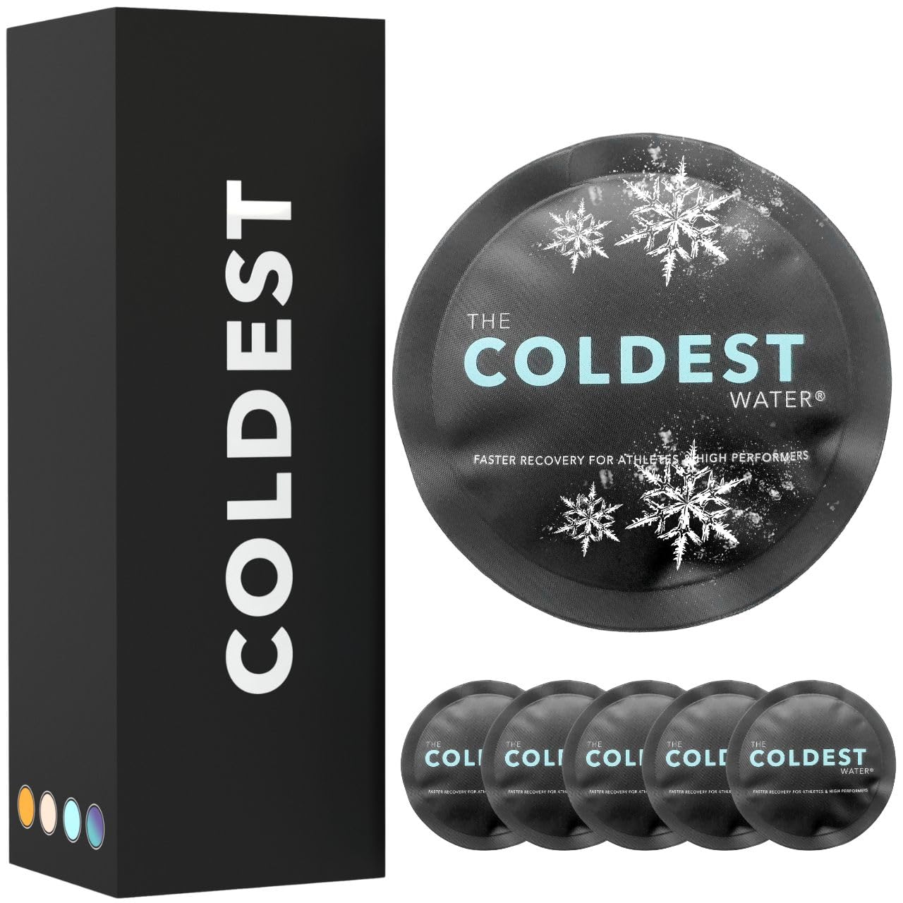 Coldest Small Reusable Ice Packs - Hot Cold Compress for Injuries - Flexible Gel Ice Pack - Kids Ice Packs - Face/Eye Ice Pack - Nipple Breastfeeding Gel Pads - Round BlackSoft Ice Packs