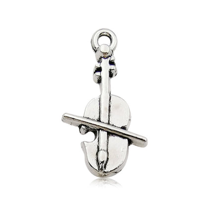 Cute DIY Music Series Violin Guitar Note keychain pendant necklace
