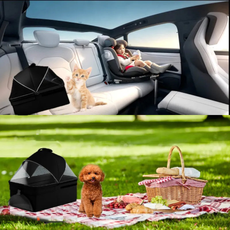 Pet Folding Stroller trolley cat dog travel outdoor