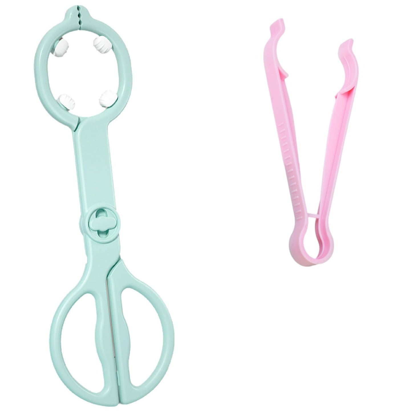 Baby Bottle Tong Anti-Slip Pacifier Bottle Tongs Silicone Baby Safety Bottle Holder Scissor Design Multi-Functional High-Temperature Resistant Tong，Green