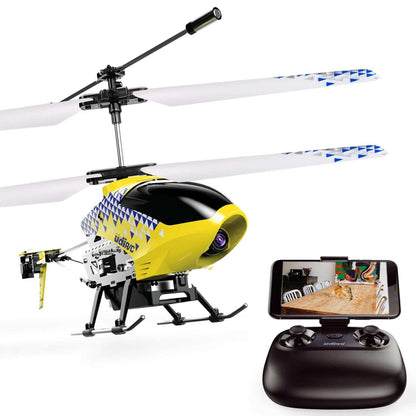 Cheerwing U12S mini rc helicopter with camera and remote control, showcasing built-in WiFi camera for live video.