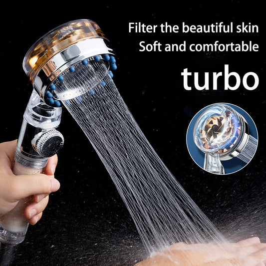 High Pressure turbo Shower Head with Filter System spray mode