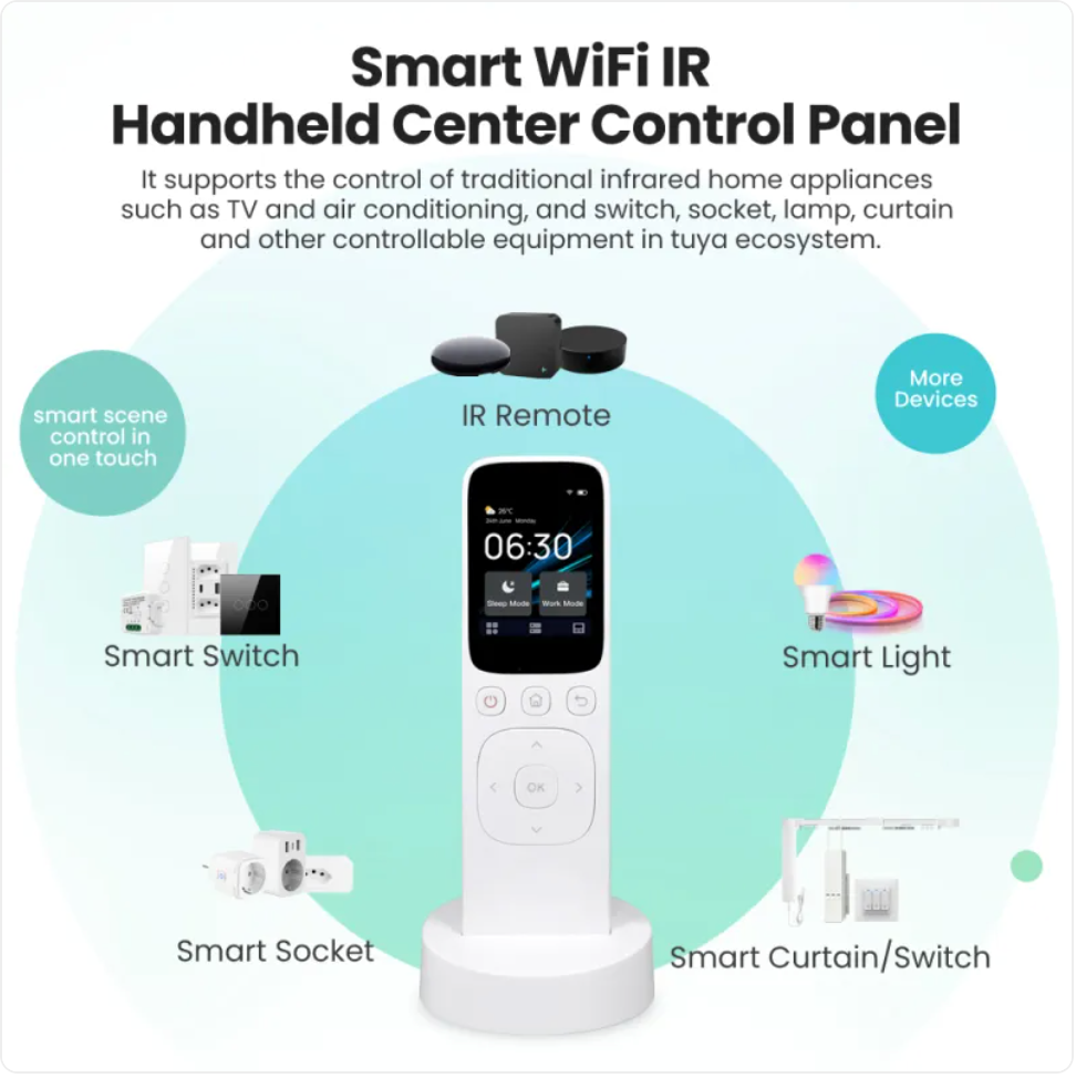 Smart Home Remote Control with Charging Dock