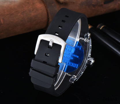 Quartz Men's Watch with Silicone Strap Ghost Head Design