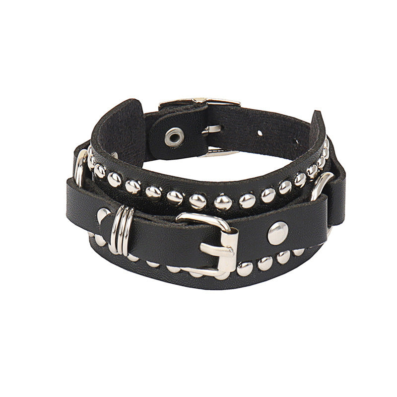 Rivet Leather Rock Couple Bracelet valentine birthday gift punk