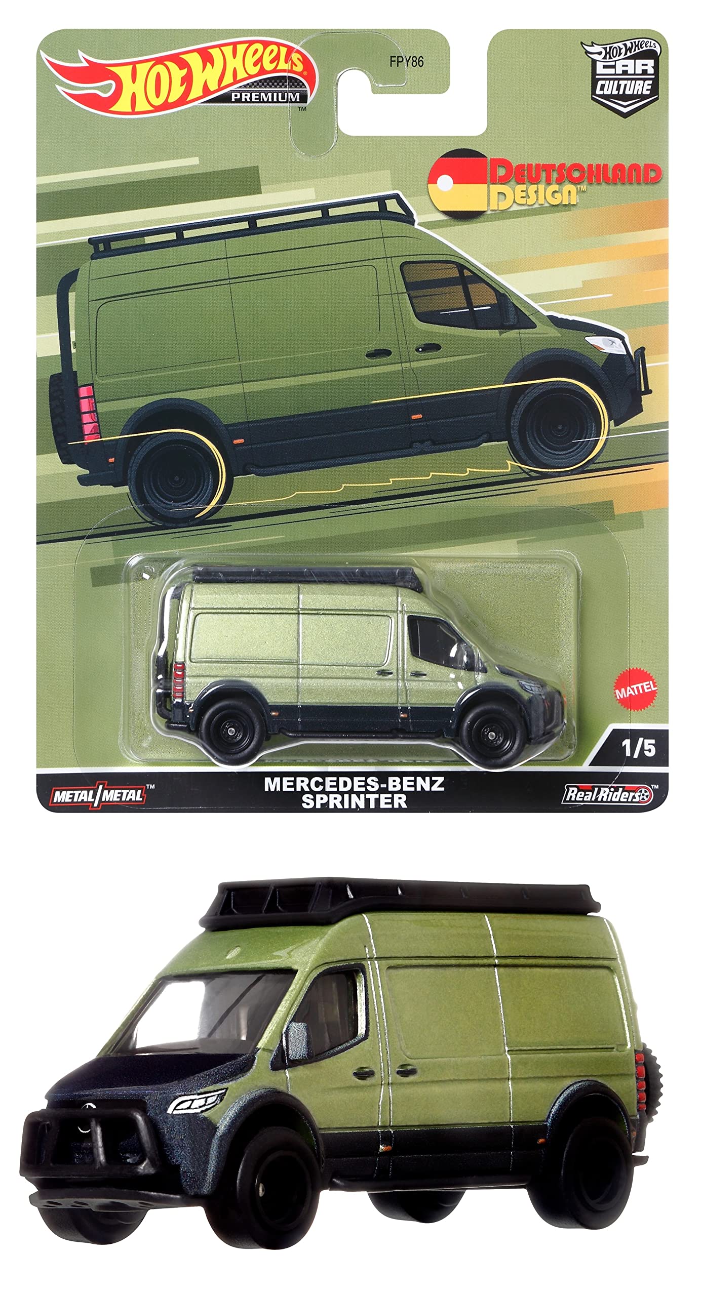 Hot Wheels Car Culture Circuit Legend Premium 1:64 Scale Die-Cast Mercedes-Benz Sprinter Van Deutschland Design Collectable Vehicle