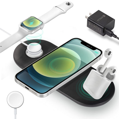 TECSO 3 in 1 Wireless Charging Pad for Apple Devices Such as Apple Watch AirPods and iPhone All Qi-Enabled Phone Brands Qi Certified 25W Fast Charging pad QC3.0 Adapter + Apple Watch Charger